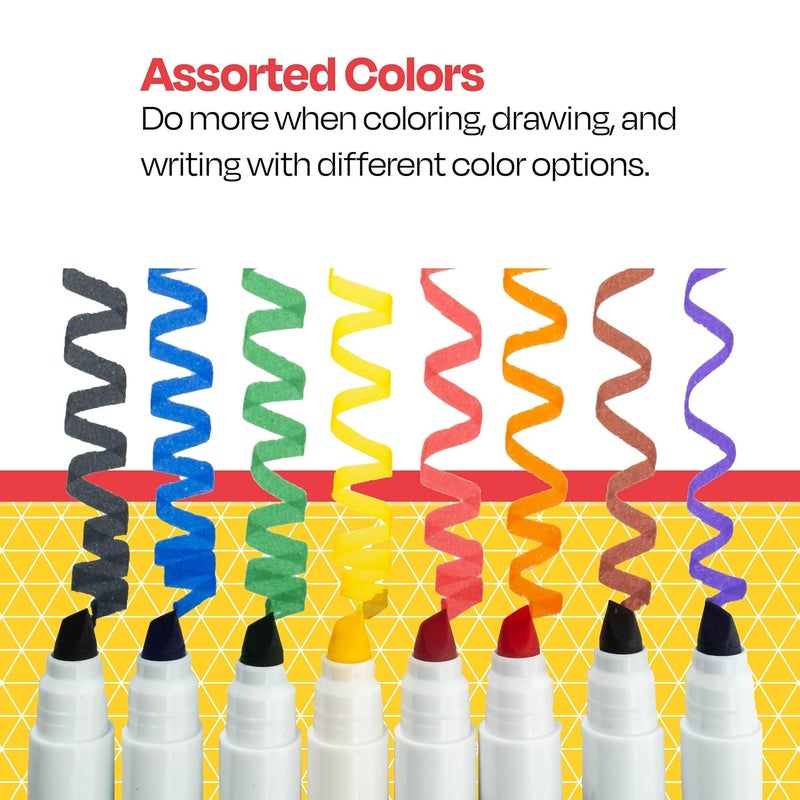 School Smart Chisel Tip Art Markers Set - Assorted Colors, Pack of 8 - Image 5